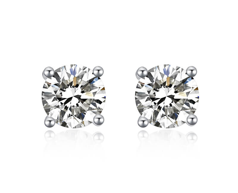 Půvabné peckové náušnice se zirkony E000143 Moiss / Průměr: 0,3 cm