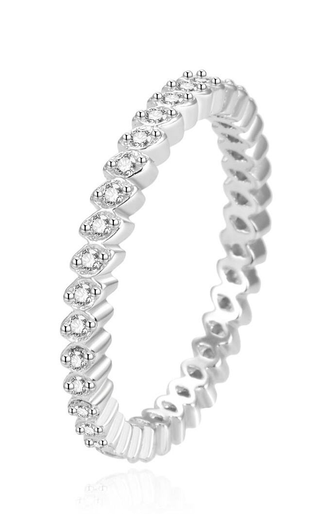 Nádherný stříbrný prsten se zirkony AGG376L Beneto / Obvod: 54 mm - 54 mm