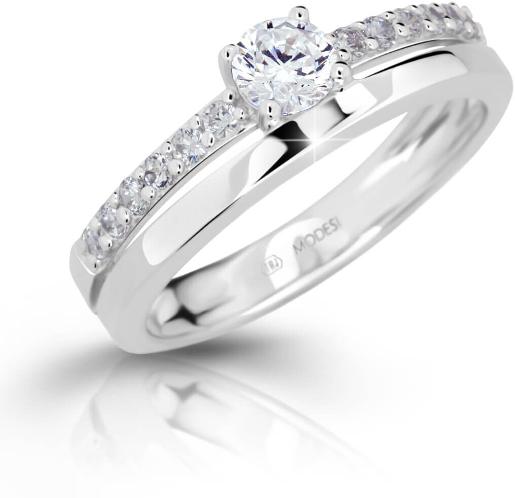 Slušivý prsten se zirkony M11102 Modesi / Obvod: 55 mm - 55 mm