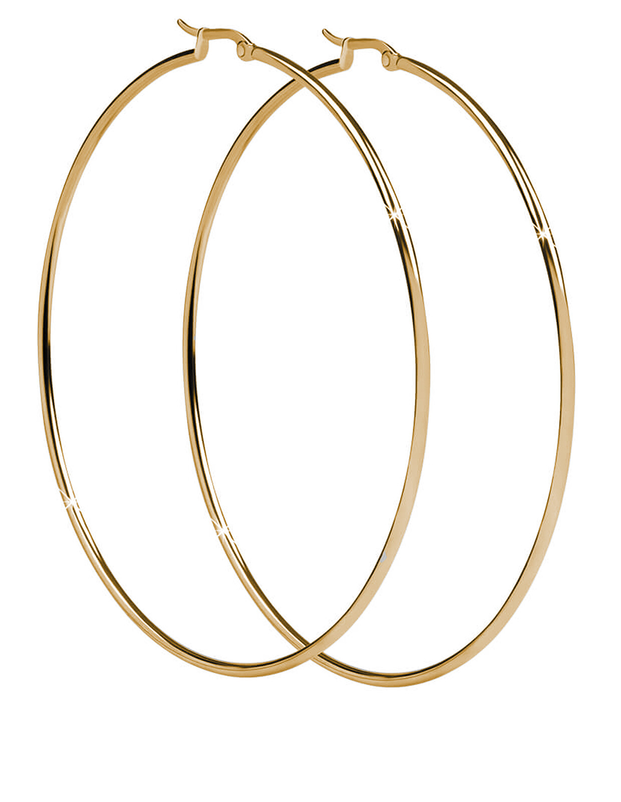 Nadčasové pozlacené náušnice kruhy Troli / Průměr: 7 cm