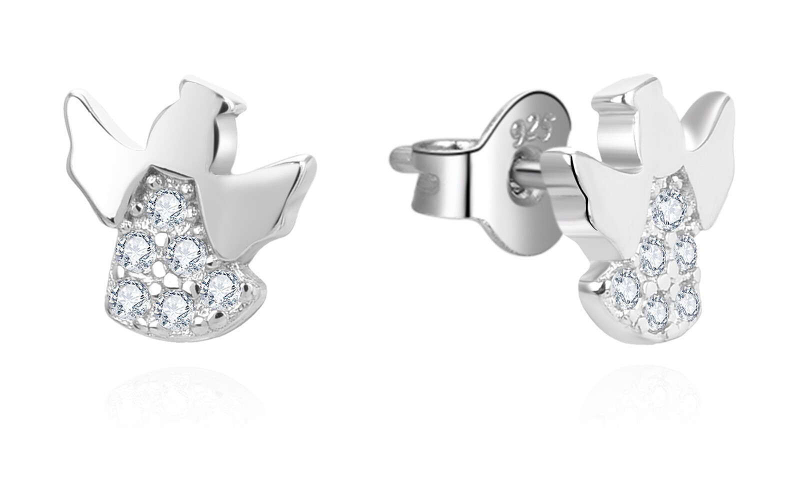 Něžné stříbrné náušnice Andílci AGUP3346 Beneto