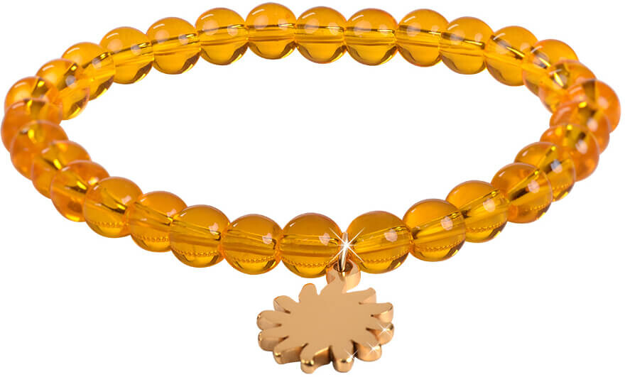 Korálkový náramek z citrínu se sluníčkem Troli / Délka: 18 cm
