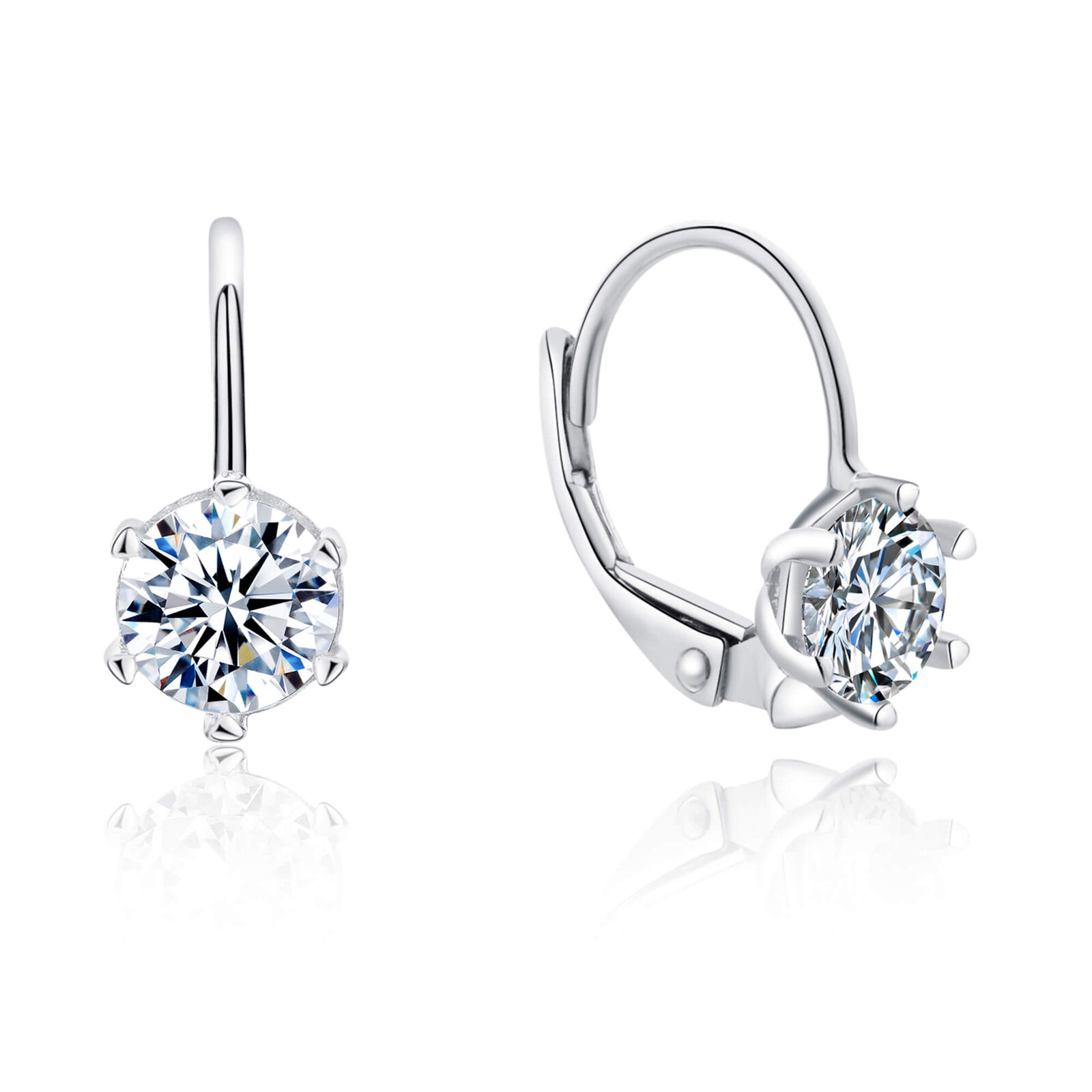 Něžné stříbrné náušnice s čirými zirkony E0000676, E0000675 Moiss / Rozměr: 1,5 x 0,6 cm