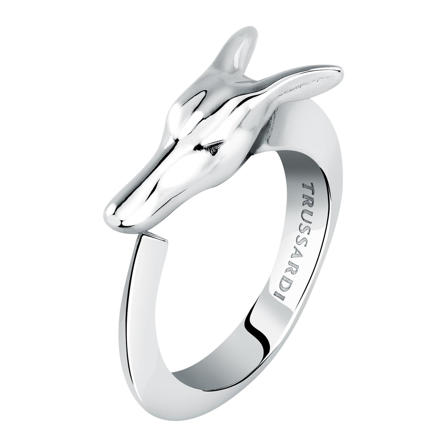 Výrazný otevřený ocelový prsten T-Heritage TJAXB06 Trussardi / Obvod: 56 mm - 56 mm