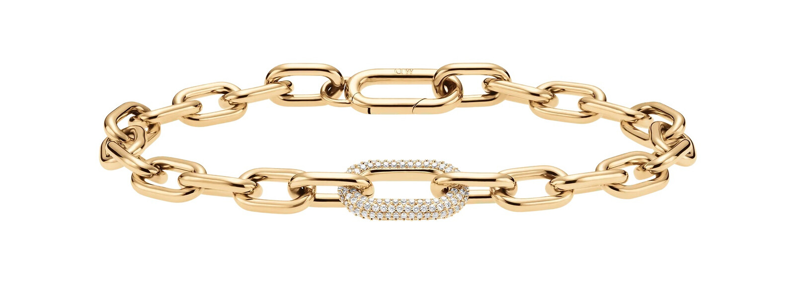 Luxusní pozlacený náramek s krystaly Crystal Link DW00400572 Daniel Wellington / Délka: 15,5 cm