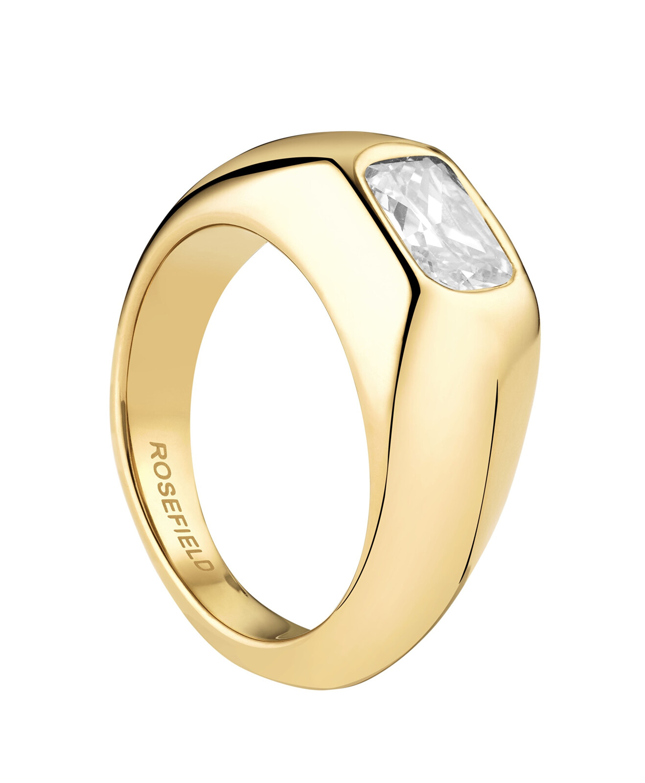 Pozlacený prsten z oceli se zirkonem Octagon JROZ Rosefield / Obvod: 52 mm - 52 mm