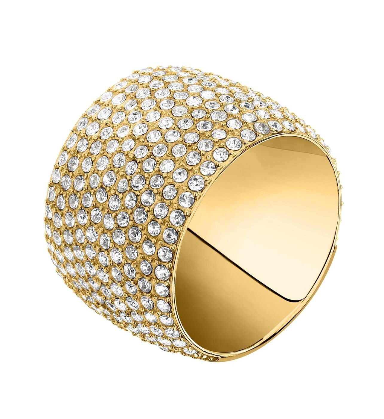 Třpytivý pozlacený prsten z oceli T-Design TJAXC103 Trussardi / Obvod: 56 mm - 56 mm