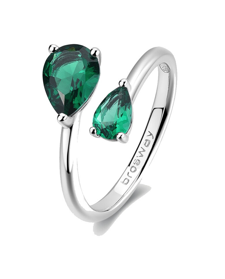 Stříbrný otevřený prsten Life Green Fancy FLG114 Brosway / Obvod: 56 mm - 56 mm