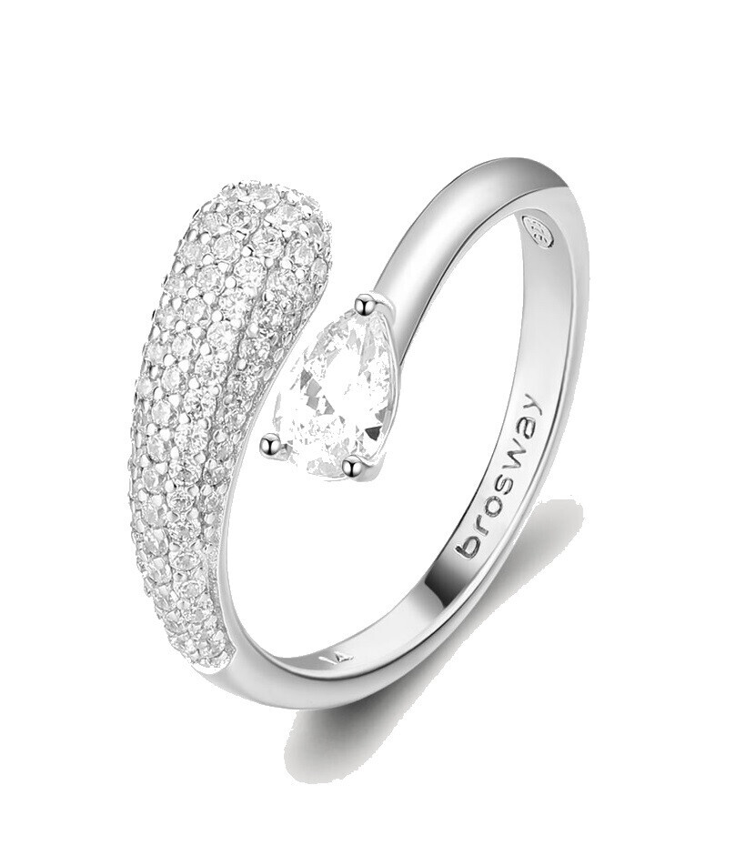 Stříbrný otevřený prsten Infinite White Fancy FIW129 Brosway / Obvod: 52 mm - 52 mm