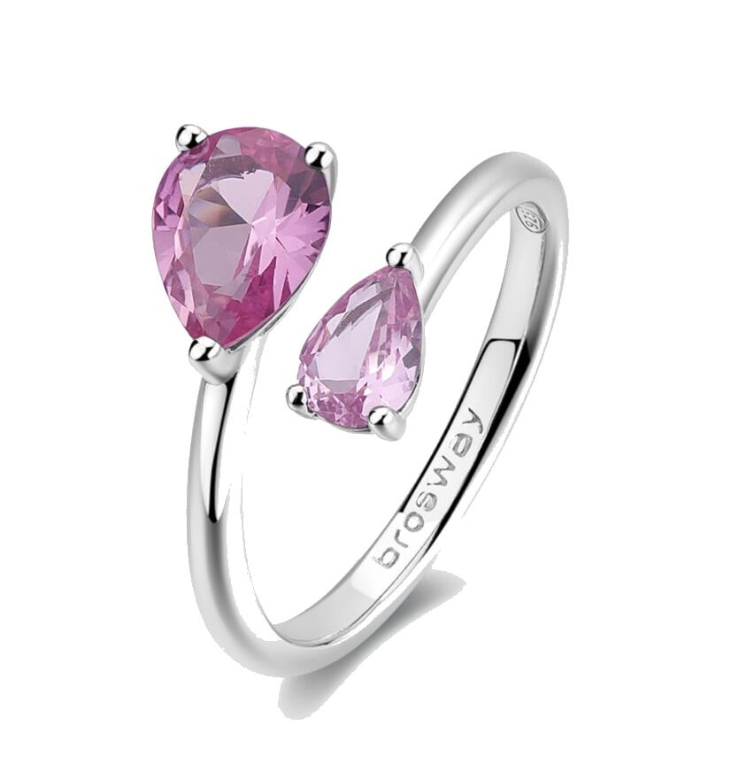 Stříbrný otevřený prsten Vibrant Pink Fancy FVP114 Brosway / Obvod: 56 mm - 56 mm