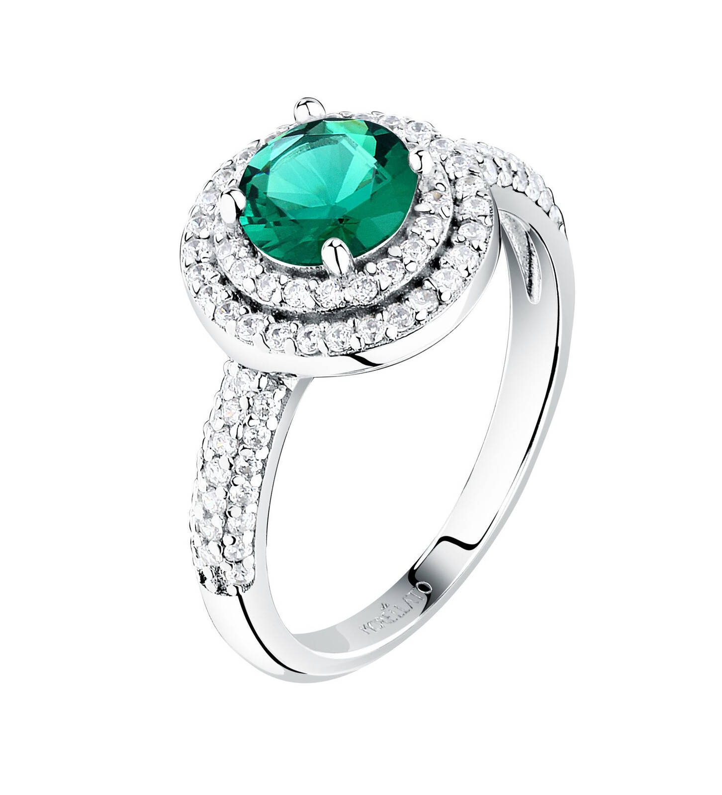 Oslnivý stříbrný prsten se zeleným zirkonem Tesori SAIW27801 Morellato / Obvod: 56 mm - 56 mm