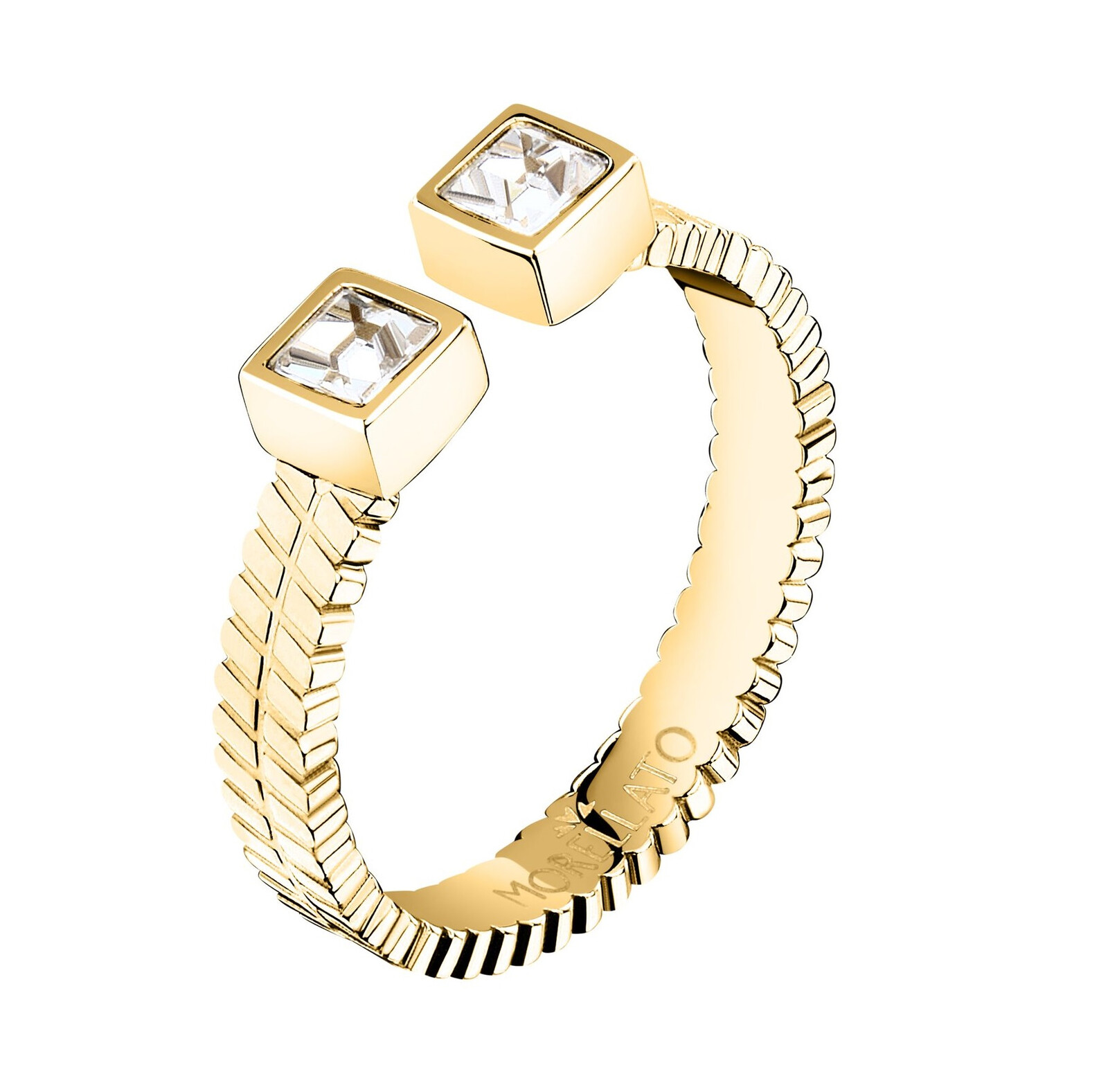 Otevřený pozlacený prsten s krystaly Gioia SAVY4001 Morellato / Obvod: 58 mm - 58 mm