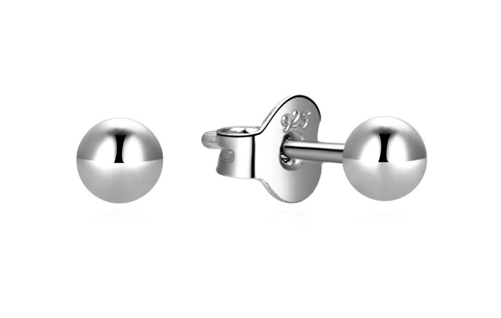 Minimalistické stříbrné náušnice pecky E000142 Moiss / Průměr: 0,6 cm