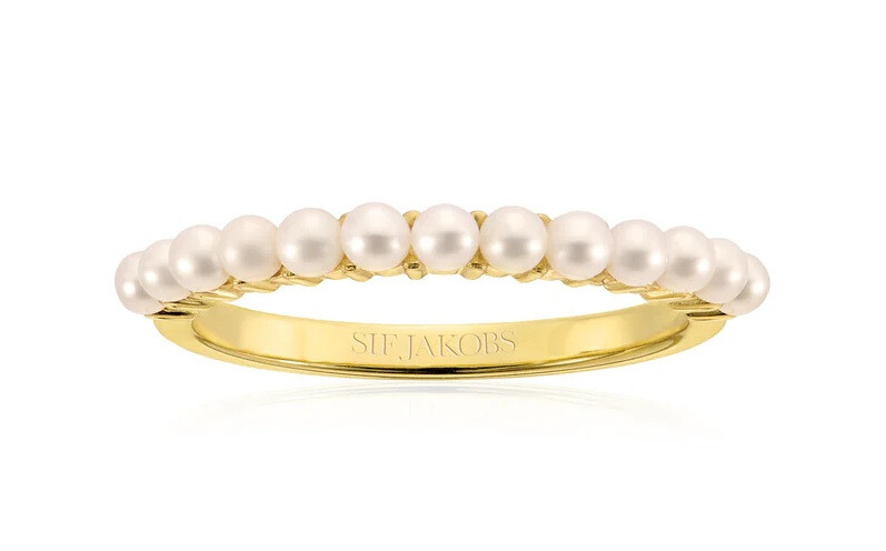 Půvabný pozlacený s pravými perlami Ellera SJ-R2869-P-YG Sif Jakobs / Obvod: 54 mm - 54 mm