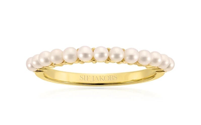 Půvabný pozlacený s pravými perlami Ellera SJ-R2869-P-YG Sif Jakobs / Obvod: 60 mm - 60 mm