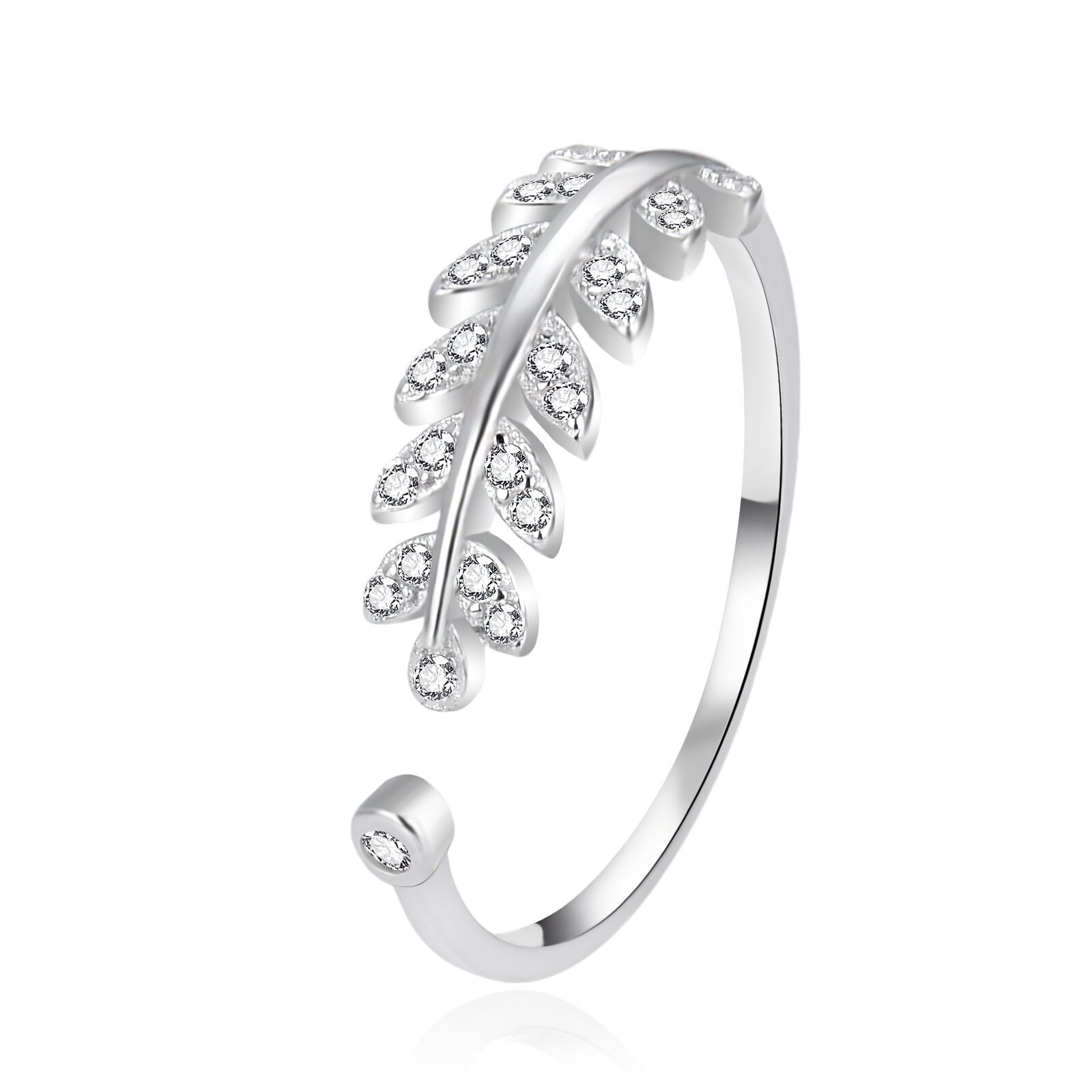 Stříbrný otevřený prsten se zirkony AGT-R60W Agato / Obvod: 57 mm - 57 mm