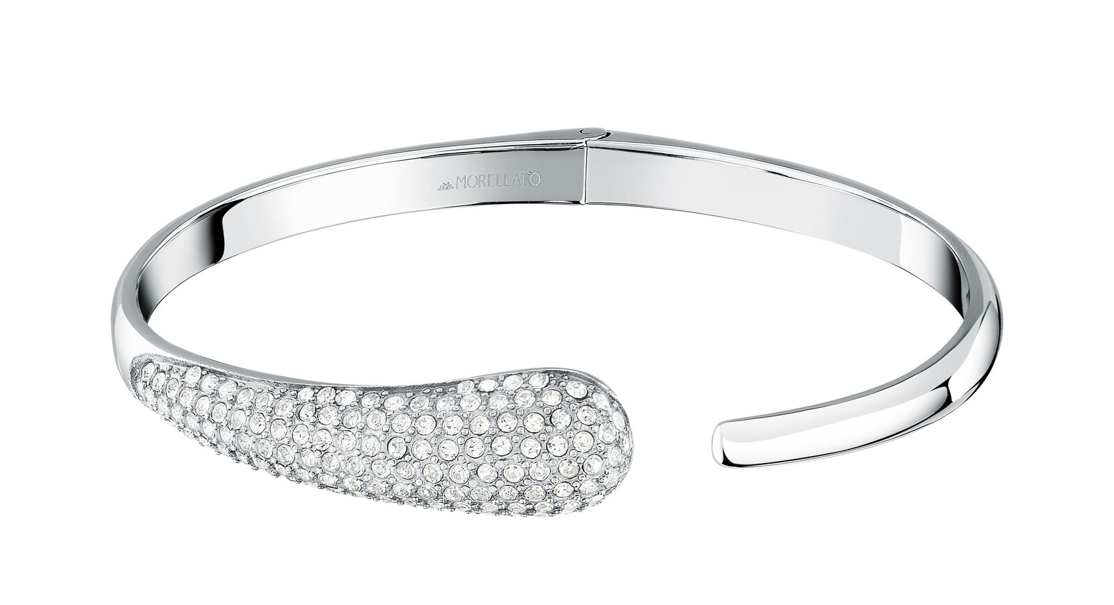 Pevný ocelový náramek s krystaly Design SAYP18 Morellato / Průměr: 6 cm