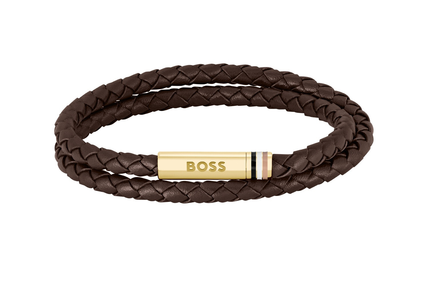 Dvojitý kožený náramek Ares 1580670 Hugo Boss / Délka: 17,5 cm