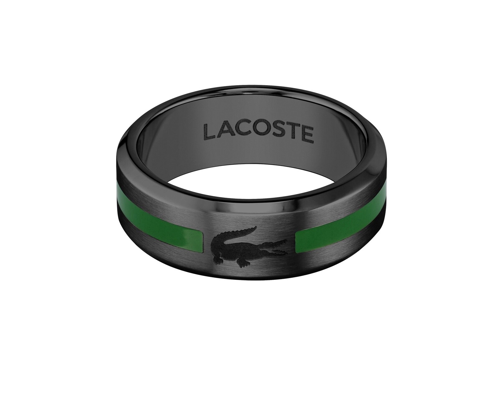 Originální černý prsten Stencil 2040084 Lacoste / Obvod: 66 mm - 66 mm