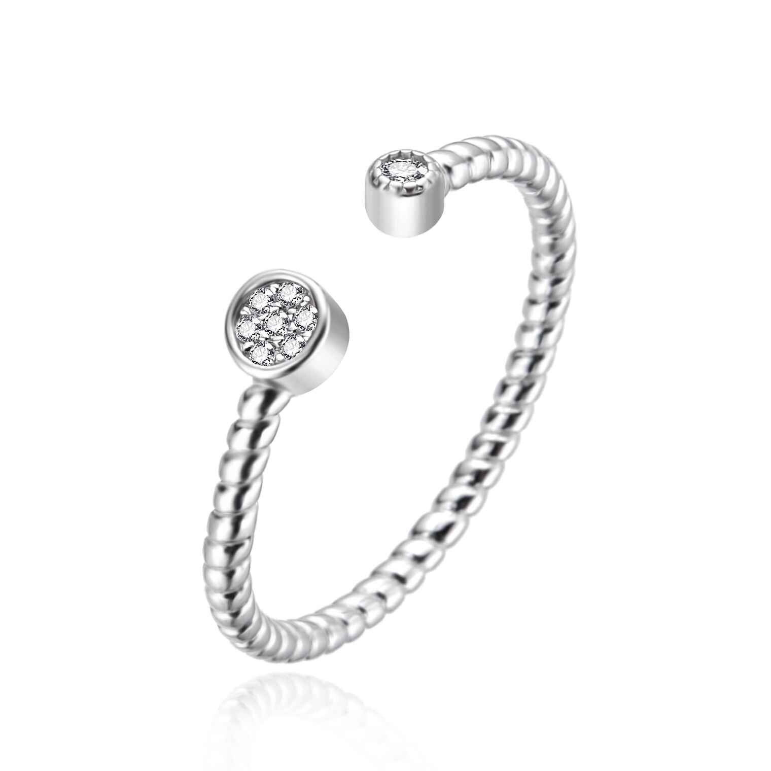 Okouzlující otevřený stříbrný prsten se zirkony AGT-R69W Agato / Obvod: 52 mm - 52 mm