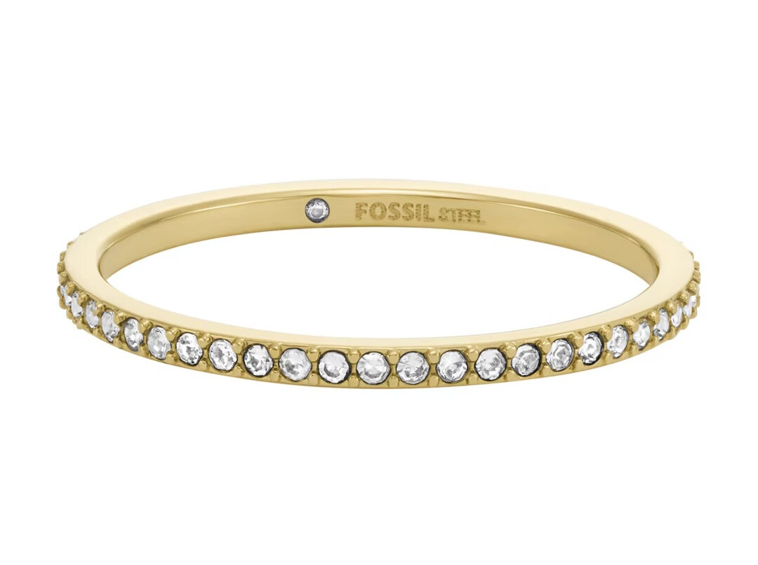 Třpytivý pozlacený prsten Ellis Pavé JF04686710 Fossil / Obvod: 54 mm - 54 mm