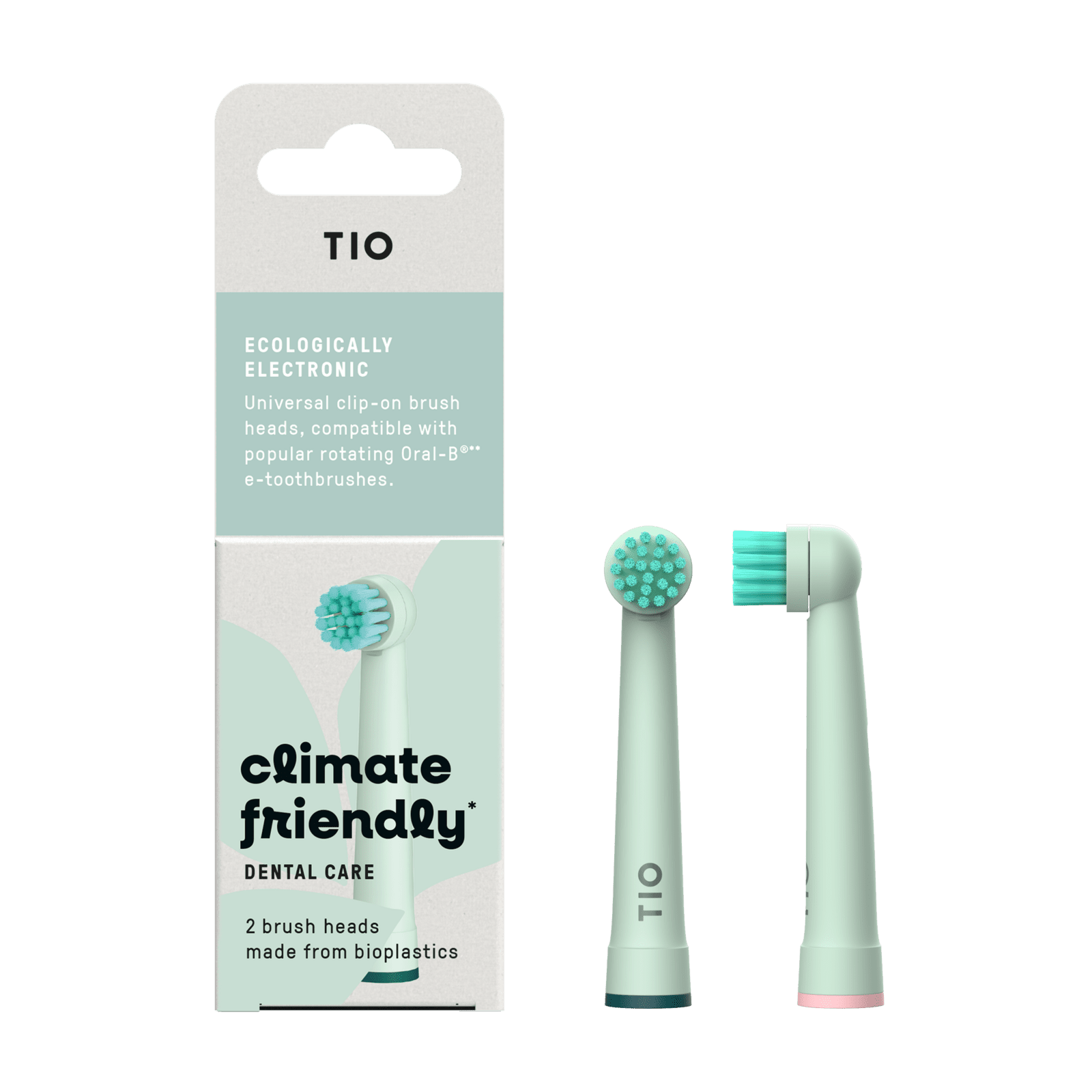TIO TIOMATIK Náhradní hlavice k el. oscilačnímu zubnímu kartáčku (2 ks) - kompatibilní s modely kartáčků oral-b