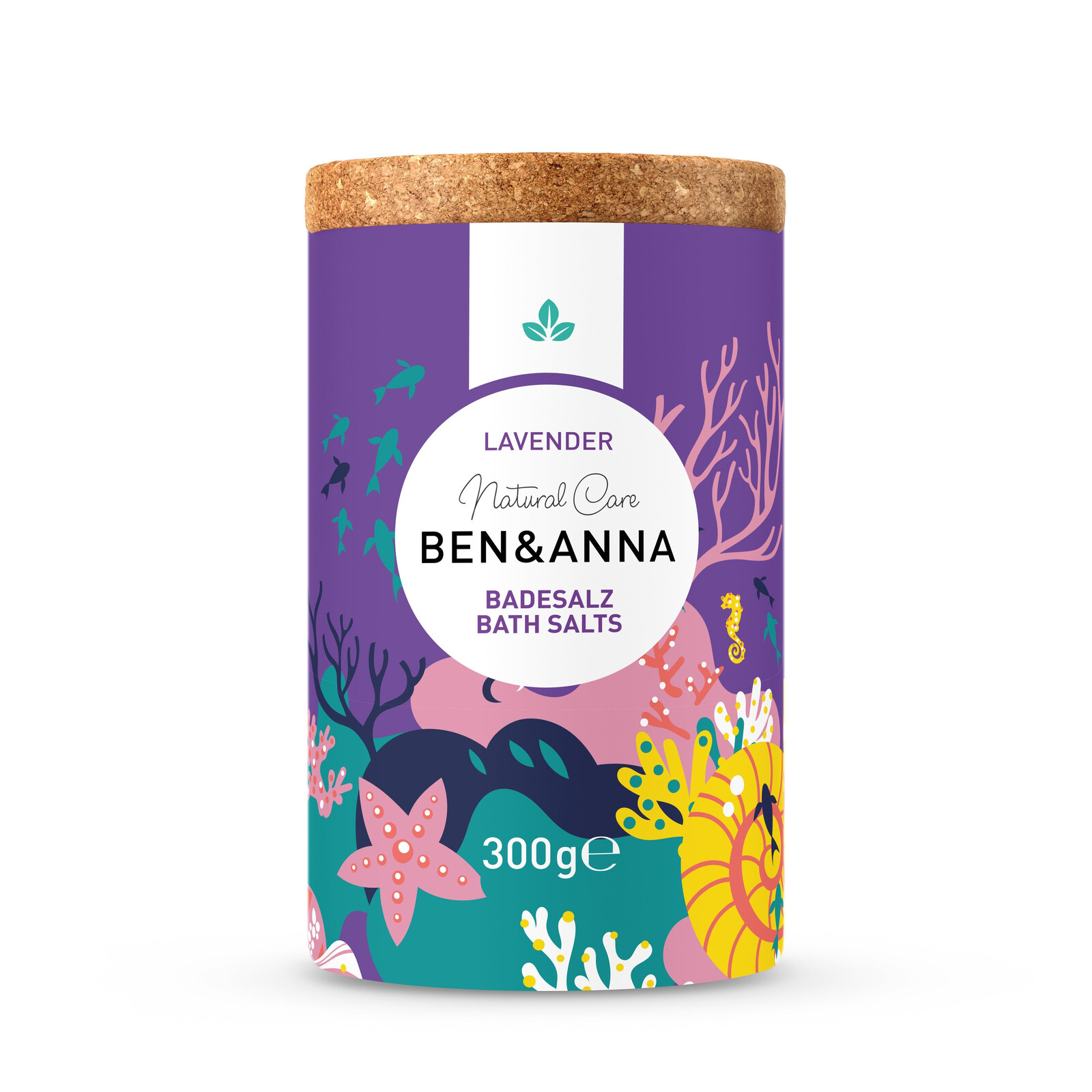 Ben & Anna Sůl do koupele - Lavender (300 g) - s drobnými kvítky a vůní levandule