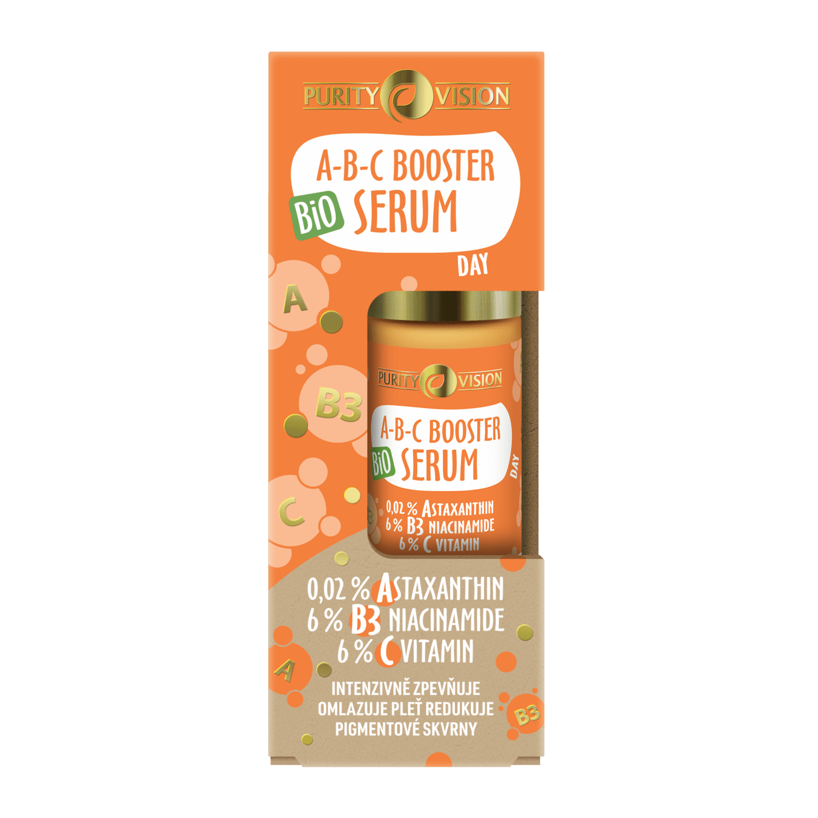 Purity Vision Denní pleťové sérum ABC Booster Day (30 ml) - s astaxanthinem, niacinamidem a vitamínem c