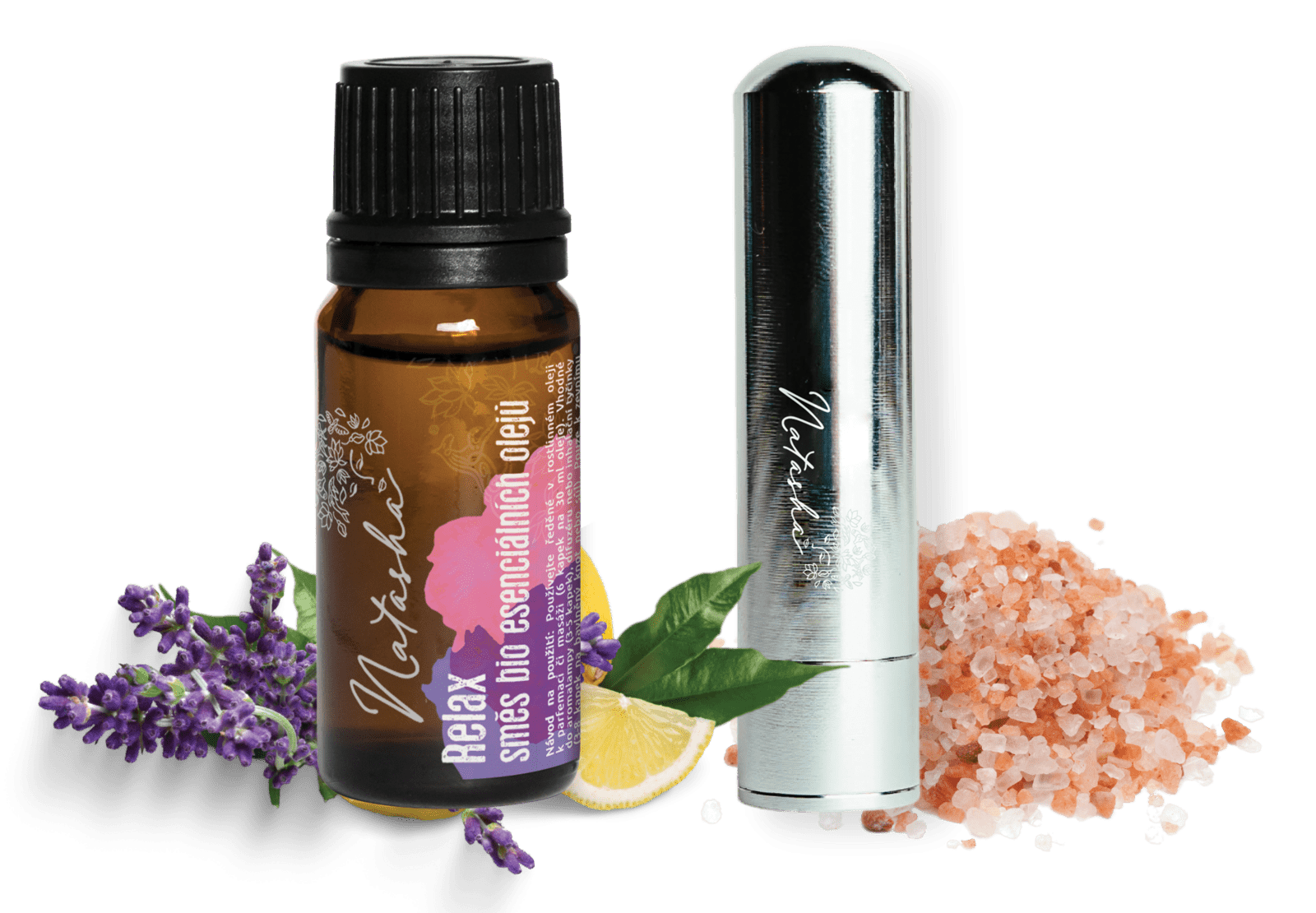 Natasha Aroma sada s inhalátorem - Relax - uklidňující levandule a citron