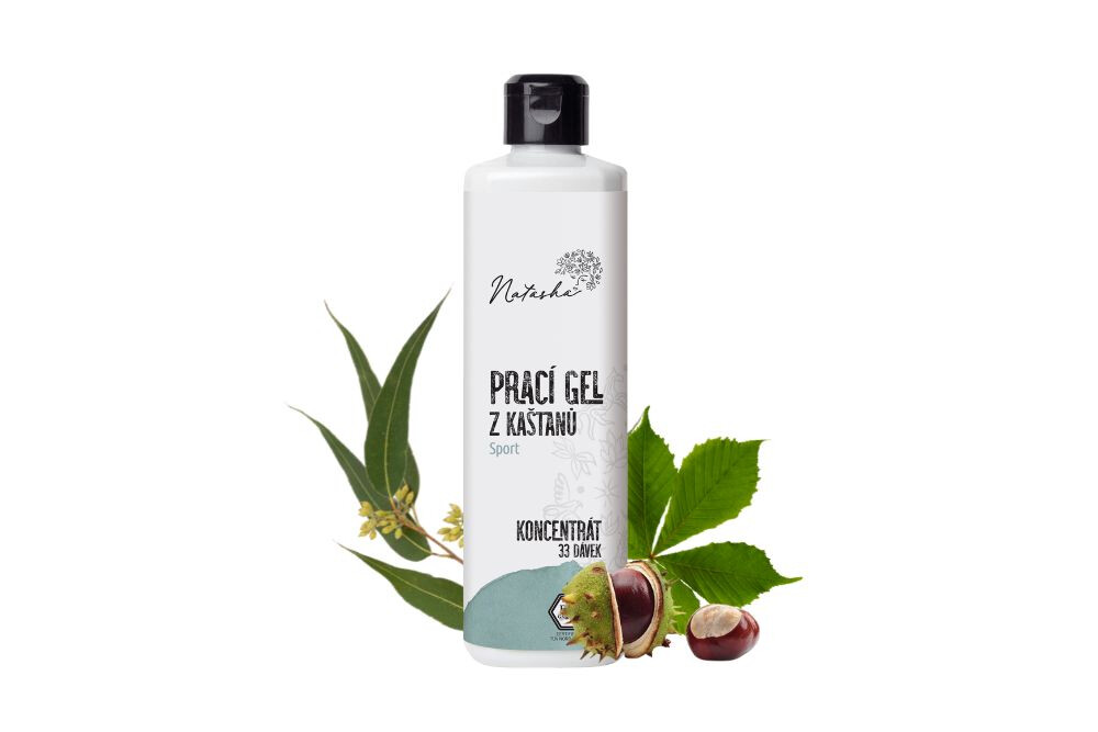 Natasha Prací gel z kaštanů Sport - koncentrát 500 ml - 33 pracích dávek v 500 ml
