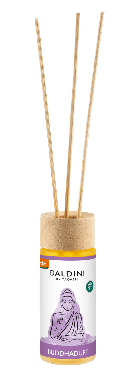 TAOASIS Baldini Aroma difuzér s tyčinkami Buddha Scent BIO (50 ml) - relaxační, harmonizující a rozjasňující