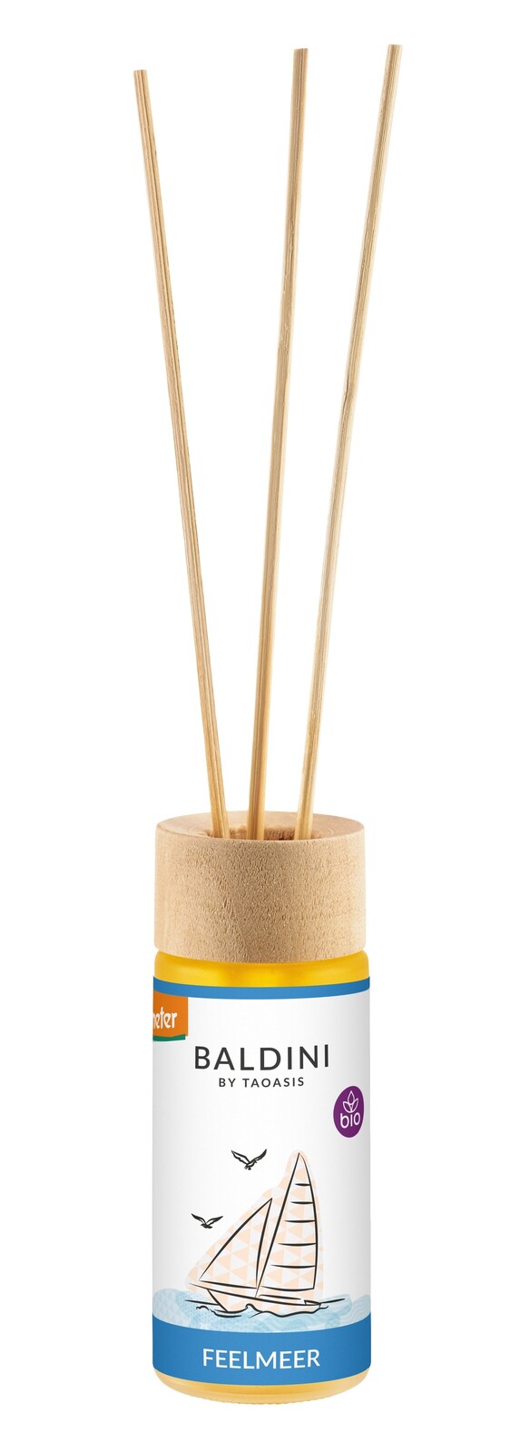 TAOASIS Baldini Aroma difuzér s tyčinkami FeelSea BIO (50 ml) - osvěžující, povzbuzující, harmonizující