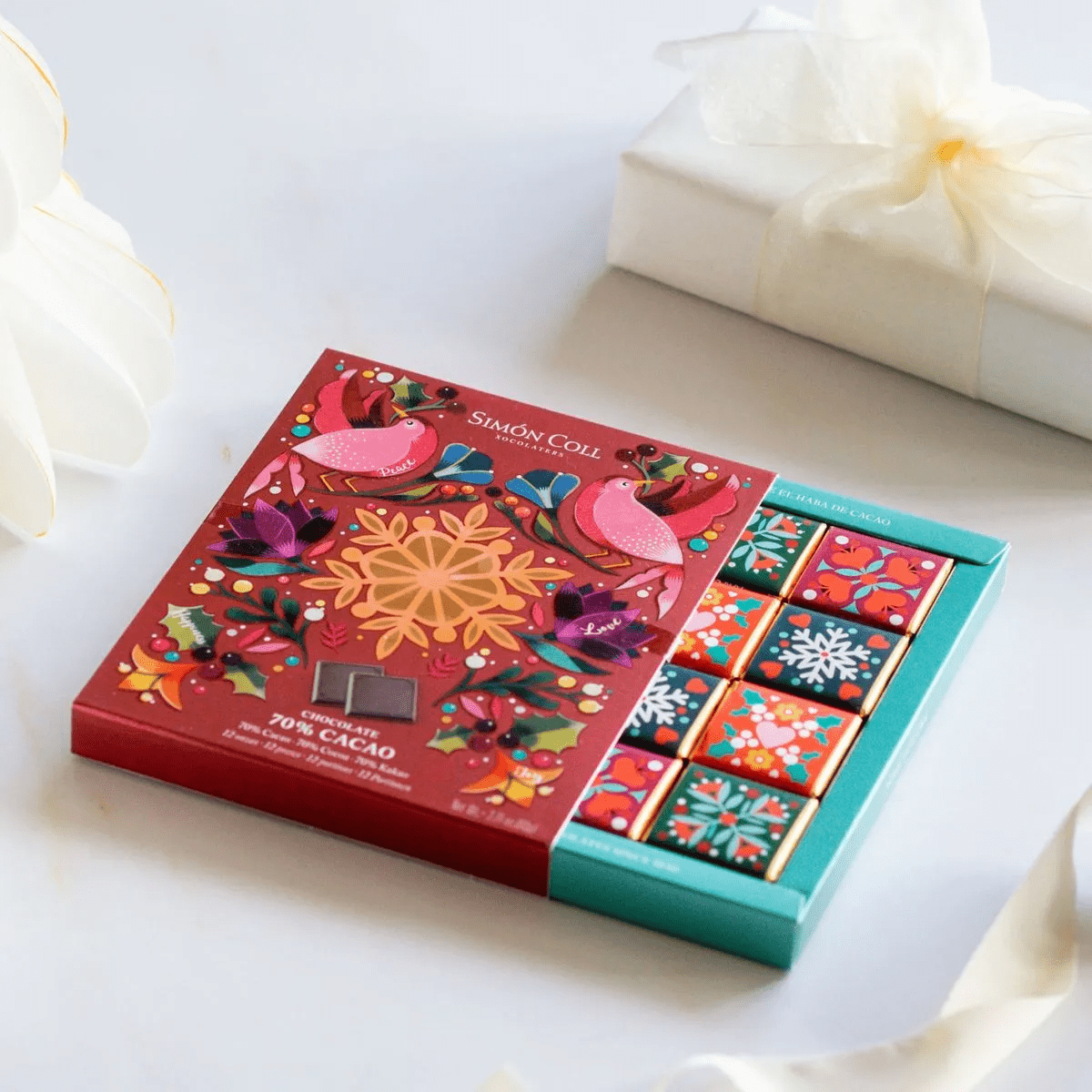 Simón Coll Dárkový box tmavých čokolád 70% 60g