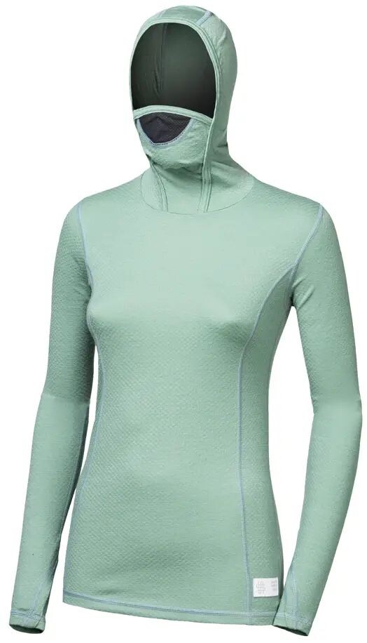 SENSOR MERINO DF dámské triko dl.rukáv s kapucí basil green Velikost: S