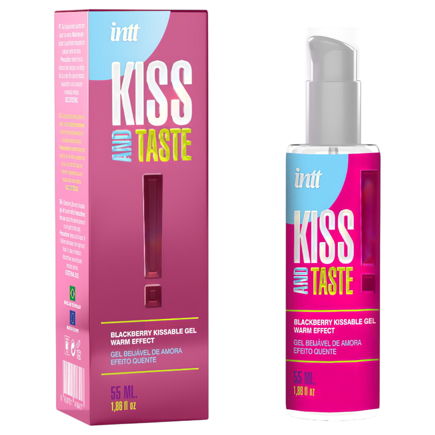 Intt Kiss and Taste - hřejivý lubrikační gel - ostružina (55 ml)