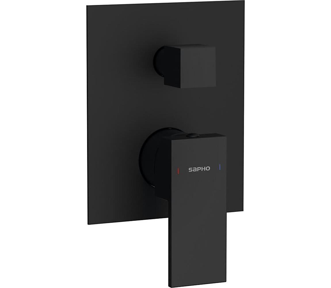 Sapho - Sprchová baterie pro podomítkovou instalaci CUBEMIX matná černá CM042B