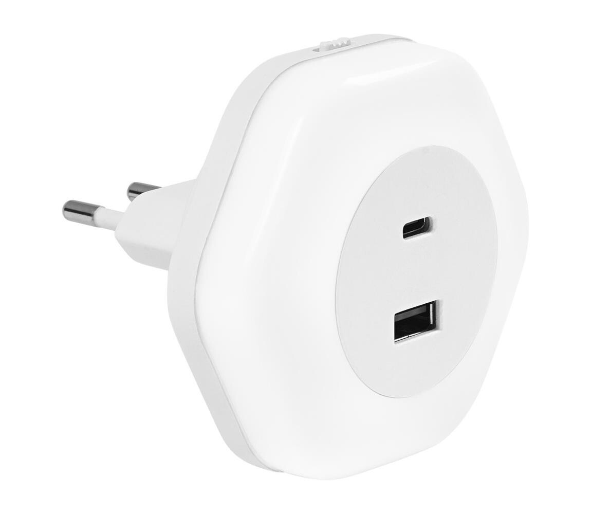 Osram - LED Orientační svítidlo do zásuvky s USB LUNETTA LED/15W/230V 4099854532238