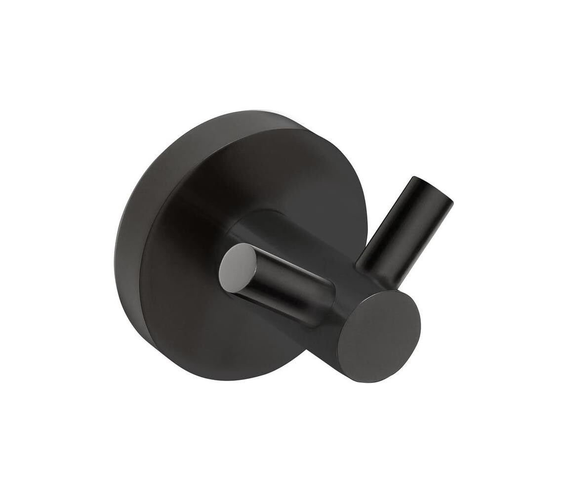 Sapho - Dvojitý nástěnný háček X-ROUND 5x5,5 cm černá XR202B