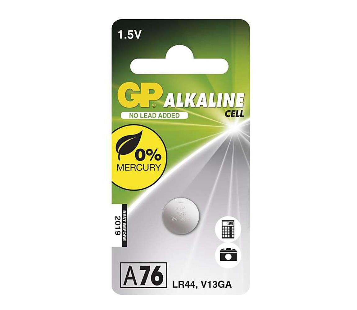 Alkalická baterie knoflíková A76 GP ALKALINE 1,5V/110 mAh B13762