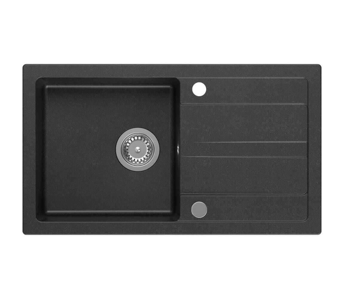 Sapho - Kuchyňský dřez 77x44 cm granit/černá GR7204