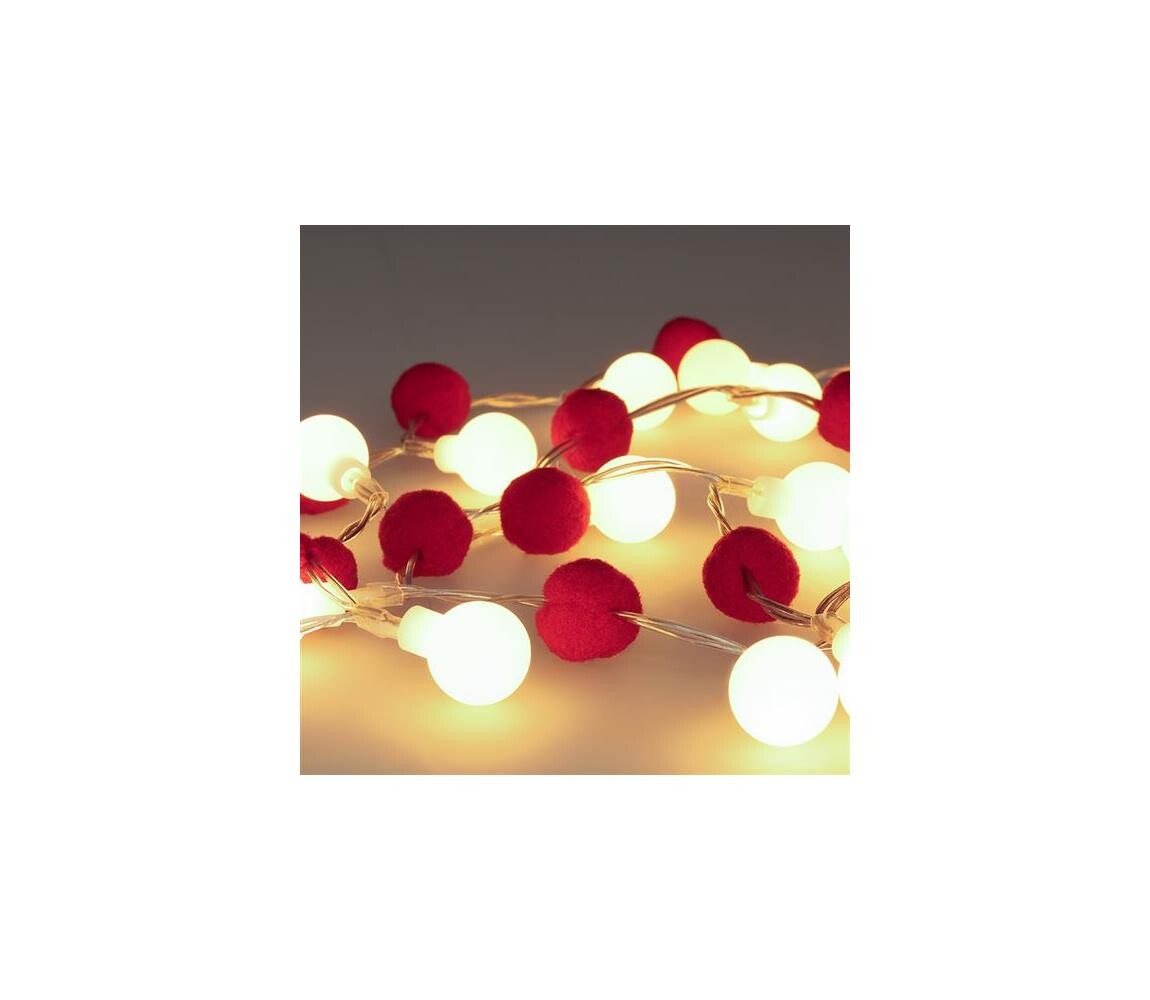 1V292 - LED Vánoční řetěz 20xLED/2xAA 1,8 m teplá bílá 1V292