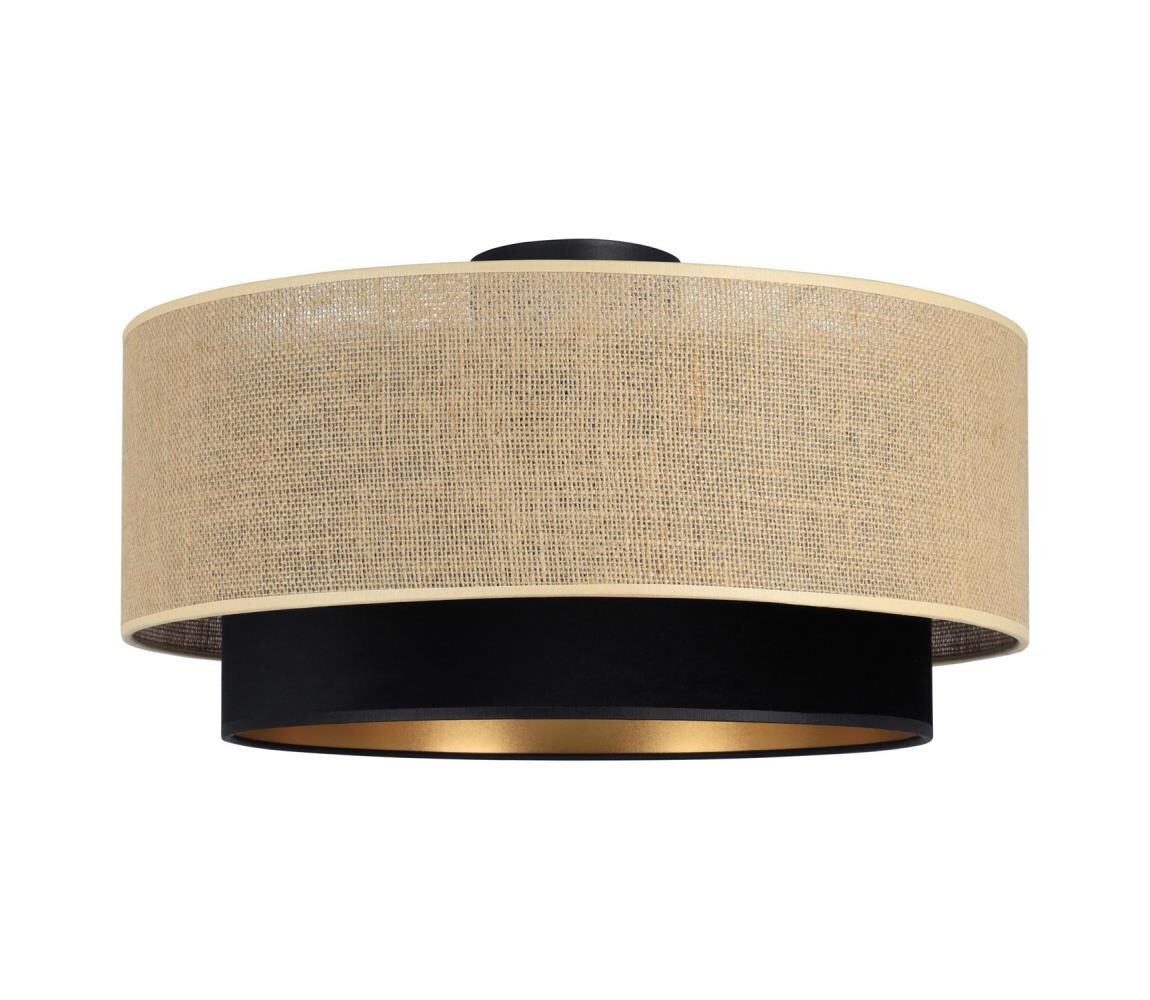 Stropní svítidlo SARTA 1xE27/60W/230V pr. 45 cm černá/juta H0197