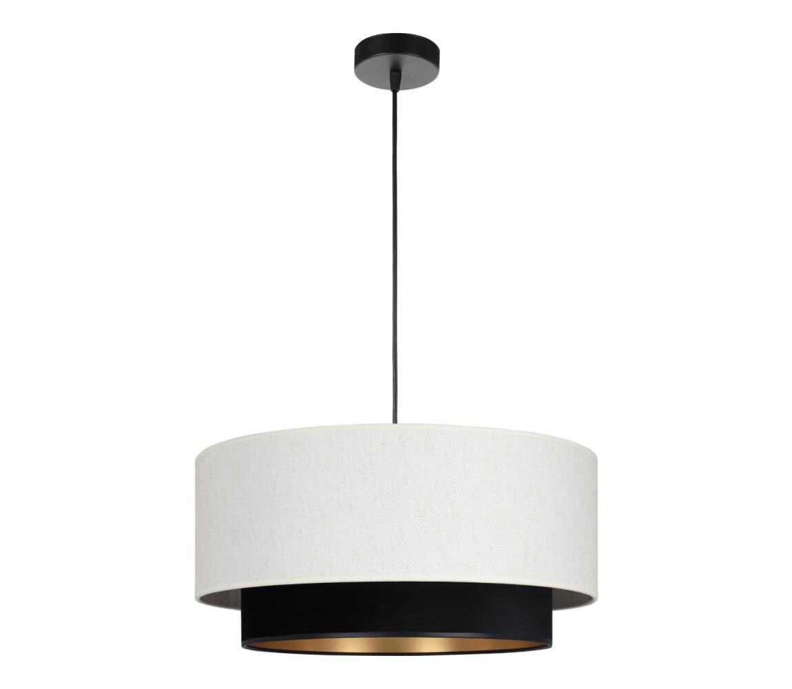 Lustr na lanku NATIA 1xE27/60W/230V bílá/černá H0228