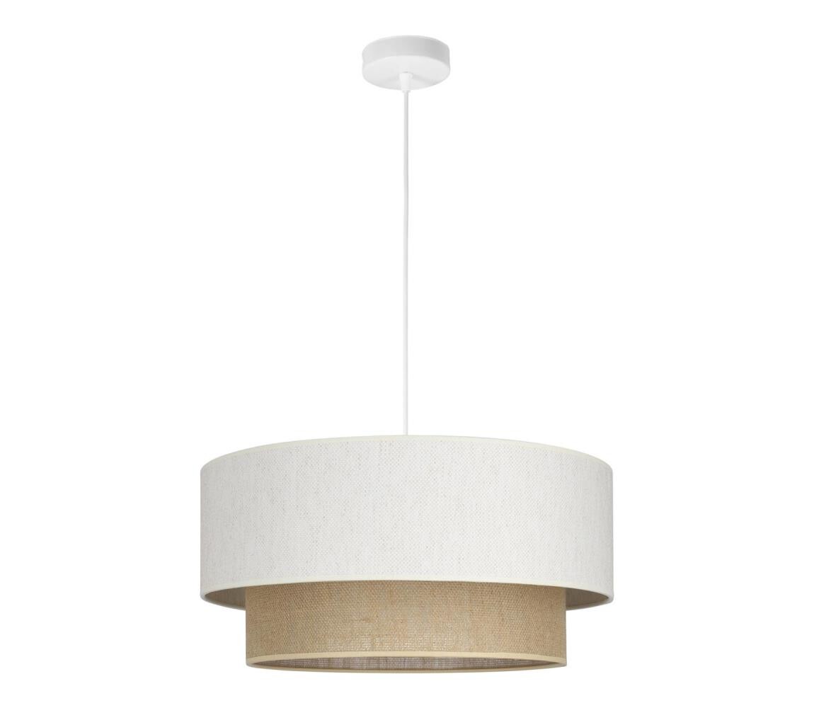 Lustr na lanku NATIA 1xE27/60W/230V bílá/hnědá H0240