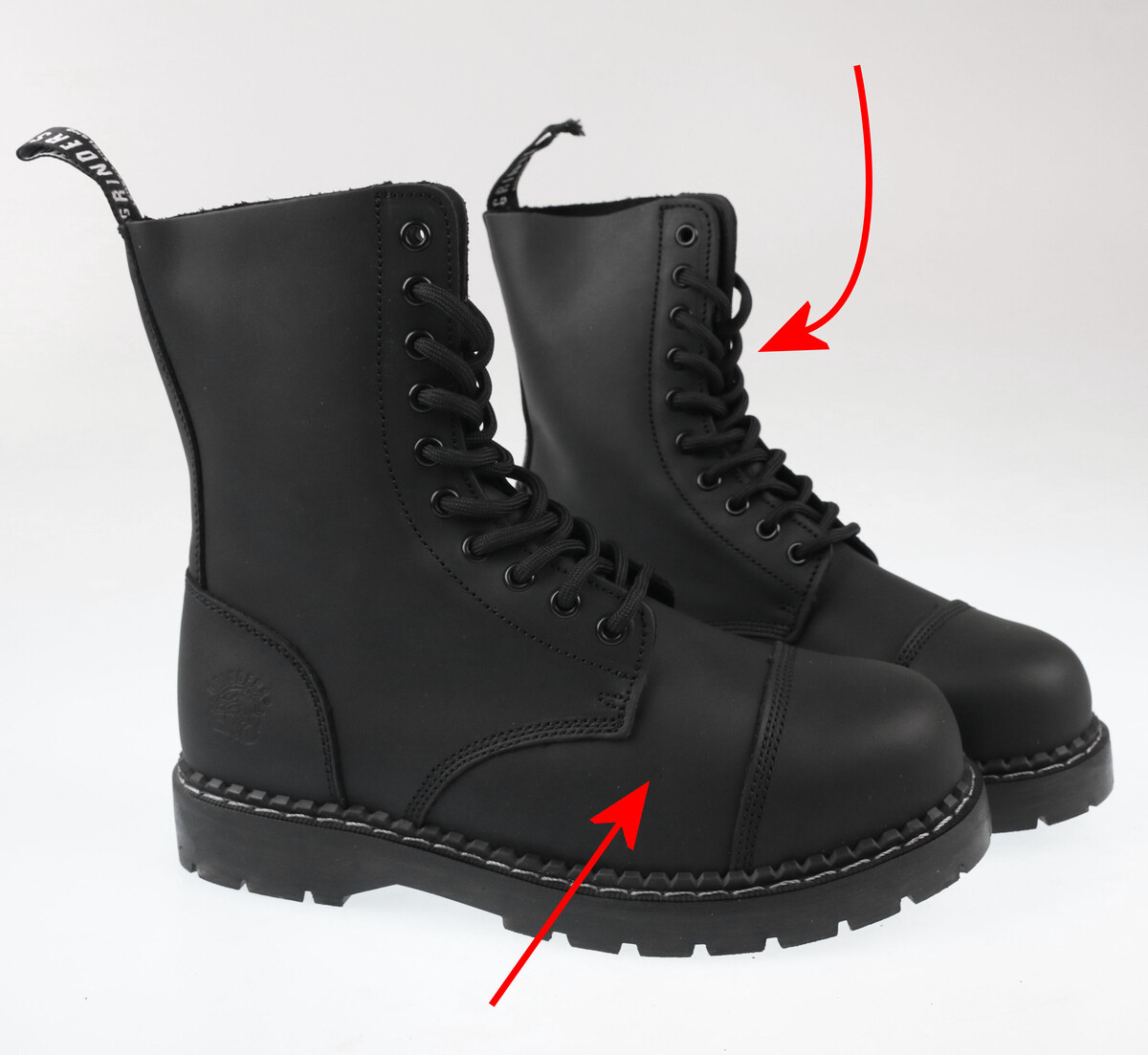 boty GRINDERS - Stag ACSFG Premium - Black - POŠKOZENÉ 43