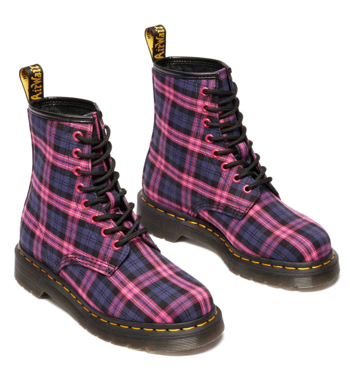 boty dámské Dr. Martens - Tartan - Pink/Multi - 1460 36