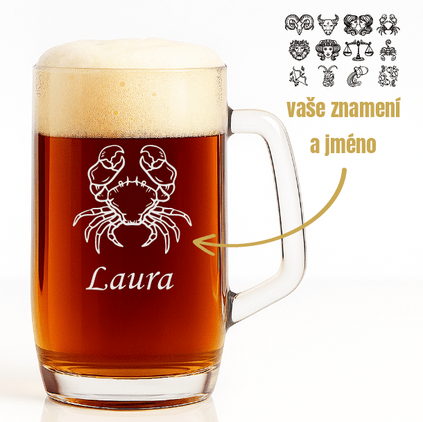 Dekorant Pivní třetinka se znamením zvěrokruhu Ludwig 300 ml 1KS