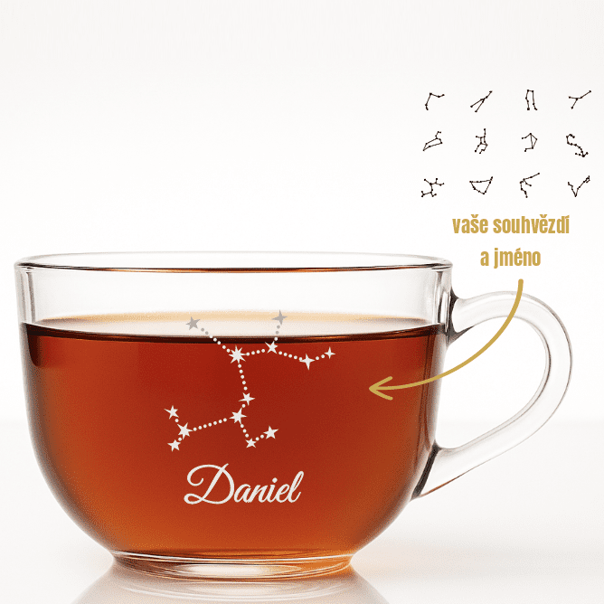 Dekorant Hrnek na čaj s vypískovaným souhvězdím a jménem 700 ml 1KS