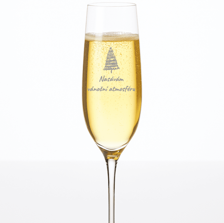 Dekorant Vánoční sklenice na šampaňské Uria NASÁVÁM 270 ml 1KS