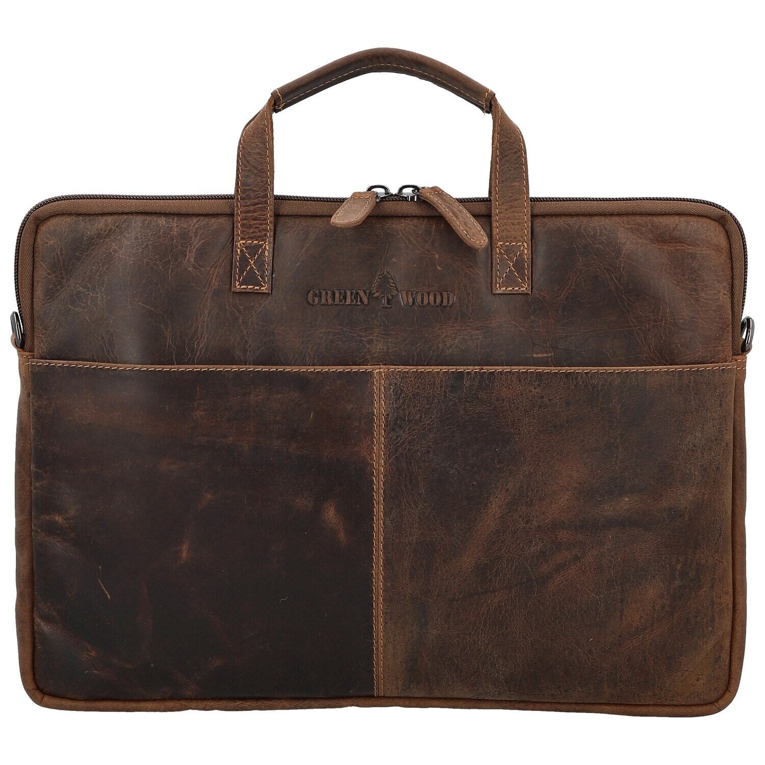 Kožená business taška khaki - Greenwood Torbog Khaki